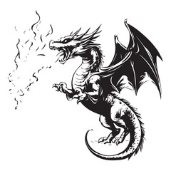 flying dragon breathes fire image vector vector image