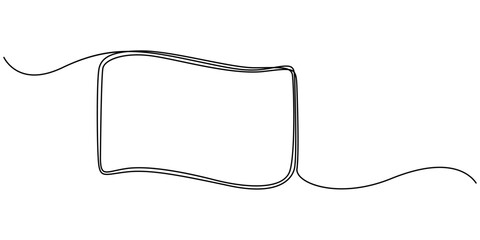 Continuous line drawing of a black square. One-line icon of a geometric frame. A sketch of a rectangular frame. Vector editable line illustration, Minimal style A single line drawing of a triangle. 
