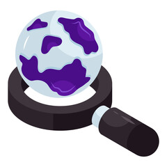 Editable design icon of global research 