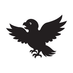 Eagle Chick First Flight Silhouette Vector
