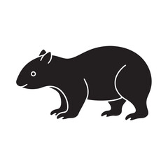 Hopping Wombat Baby Silhouette Vector
