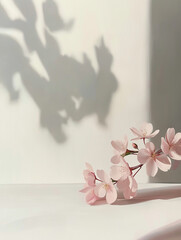 minimalist composition featuring a branch of cherry blossoms. It would also work well as a decorative piece, a background for text, or inspiration for floral or spring-themed projects.
