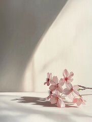 minimalist composition featuring a branch of cherry blossoms. It would also work well as a decorative piece, a background for text, or inspiration for floral or spring-themed projects.