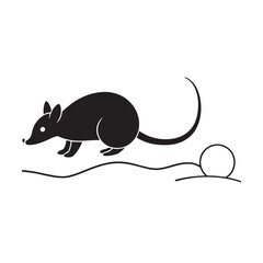 Rolling Armadillo Playful Moment Silhouette Vector