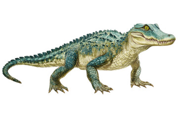 Obraz premium Detailed illustration of a juvenile alligator or crocodile