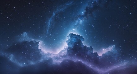 Fototapeta premium Cosmic Clouds. A Breathtaking View of a Starry Night Sky with Nebulous Formations.
