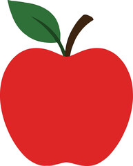 red apple with leaf