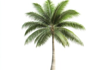 Palm Tree On White. Natural Palm Tree Leaf Isolated on White Background