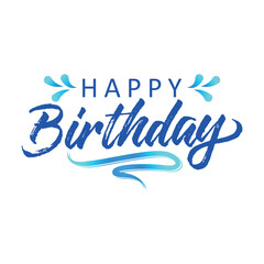 Happy Birthday typography design vector. Beautiful greeting card scratched calligraphy black text word. Handwritten modern brush lettering white background isolated vector