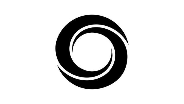 mobius circle shape, black isolated silhouette