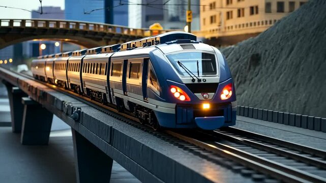 close up of miniature toy train set on detailed track with colorful carriages and small landscape elements symbolizing childhood play and creative learning concept of kids toys, educational games, hob