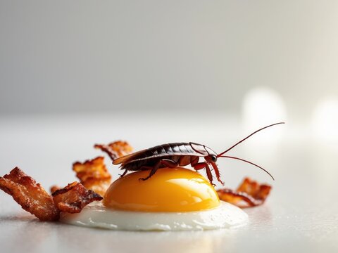 Breakfast of Champions, or a Roach on an Egg. A Culinary Nightmare Experience.