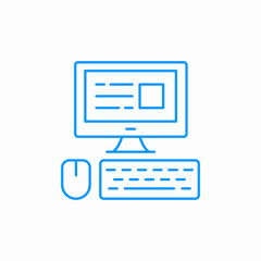desktop computer setup icon sign vector
