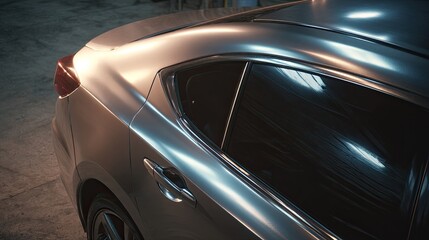 Subtle brushed chrome with color flare overlay, smooth light reflection