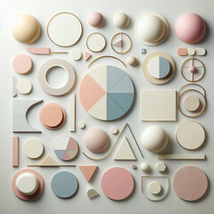 image, illustration, vector, 3d render of a set of different shapes, abstract floral background, seamless tile pattern, cross on the wall, abstract vector background, set of green leaves, set of seash