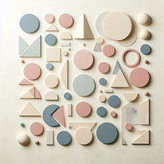 image, illustration, vector, 3d render of a set of different shapes, abstract floral background, seamless tile pattern, cross on the wall, abstract vector background, set of green leaves, set of seash