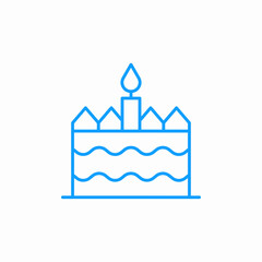 Obraz premium layered cake candle birthday icon sign vector