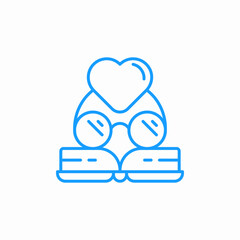 man with book love like icon sign vector