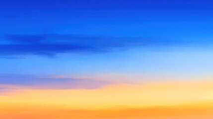 Obraz premium Vibrant blue and orange gradient sky blending smoothly, evoking a sense of serene harmony and boundless energy