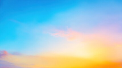 Obraz premium Vibrant blue and orange gradient sky blending smoothly, evoking a sense of serene harmony and boundless energy