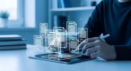 Streamlining Digital Document Management  A Seamless Workflow for Enhanced Productivity and Efficiency in the Modern Workplace. Utilizing innovative technology for effortless document organization.