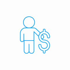 person money dollar icon sign vector