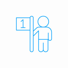 person flag goal icon sign vector