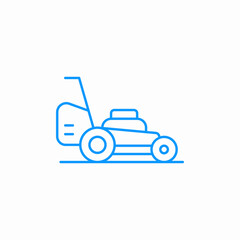 push lawn mower icon sign vector