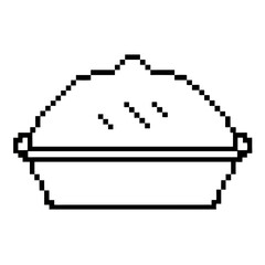 Fototapeta premium pie dish with a lid portrayed in detailed pixel art style