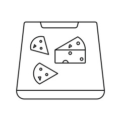 cheese board lineal icon with white background vector stock illustration