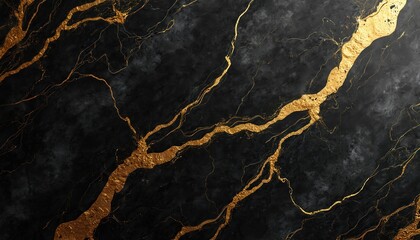 Gold marble texture, luxurious backdrop with golden veins against black background. High resolution natural stone pattern. For design skin tile, wallpaper, interiors, decor, advertising. Elegant