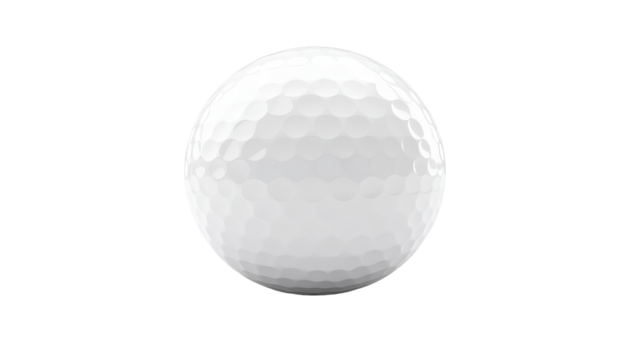 White golf ball, dimpled surface (2)