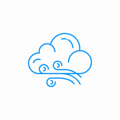 windy cloudy breeze icon sign vector