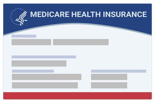 American health insurance card "Medicare" in flat design style (cut out)