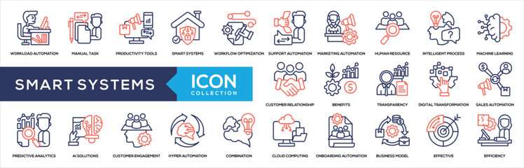 Smart Systems Line Color Icon Collection