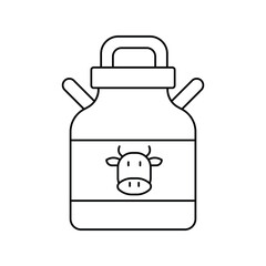 milk lineal icon with white background vector stock illustration