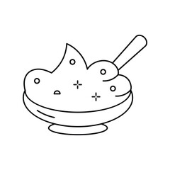 sour cream lineal icon with white background vector stock illustration