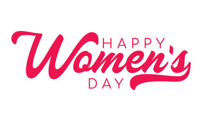 Happy women's day handwritten text holiday calligraphic text for use in greeting card banner poster postcard women's day hand lettering design	