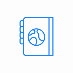 global handbook icon sign vector