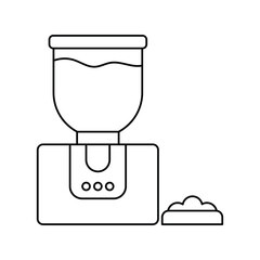 pet feeder lineal icon with white background vector stock illustration