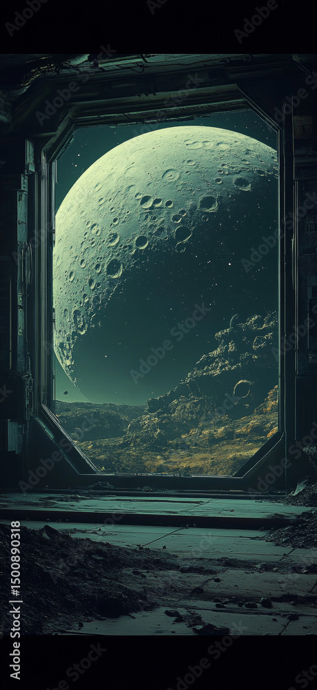 Canvas Prints alien landscape view from space station