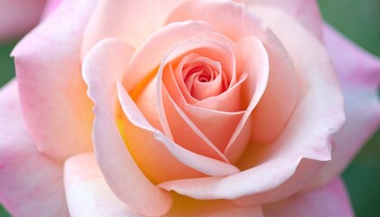 Close-up of a delicate light pink rose in full bloom, showcasing intricate petal layers and soft gradient colors