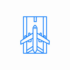 plane runway icon sign vector