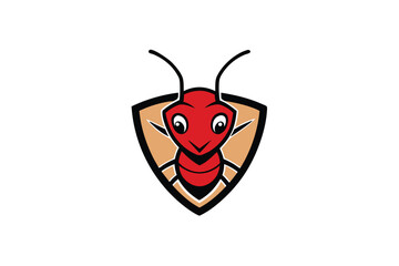 ant head mascot vector logo design