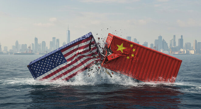 Trade conflict between nations - Powered by Adobe