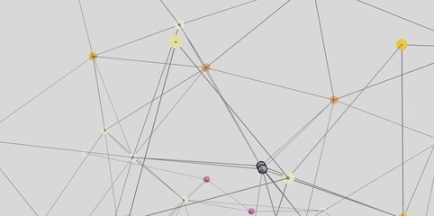 Obraz premium Abstract background with connected dots and lines. Network, technology, connection concept.