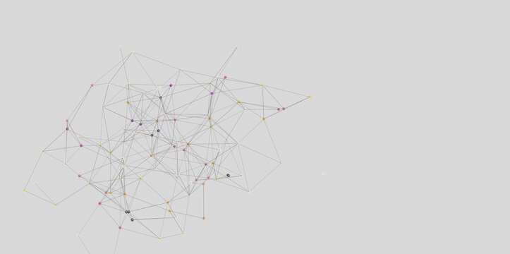 Abstract background with connecting dots and lines. Network, technology, communication concept.