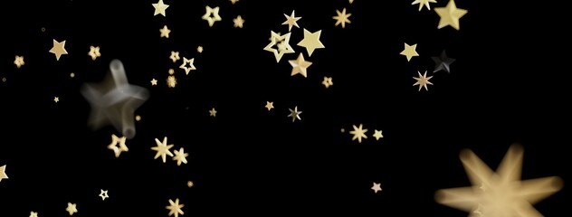 Abstract background with sparkling gold stars. Perfect for holidays, celebrations, and wishes.
