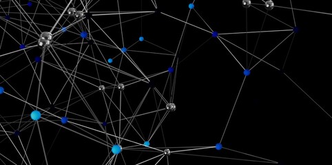3D rendering of a network connection, ideal for technology, data, and communication concepts.
