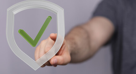 Cybersecurity, data privacy, online safety, secure access, verified, protection, shield, check mark, approved, trust, digital security, risk management, co